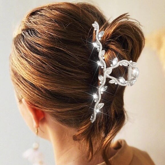 Rhinestone Claw Clips Gold Metal Thick Hair Large Fancy Hair Accessories Pack of main image 7